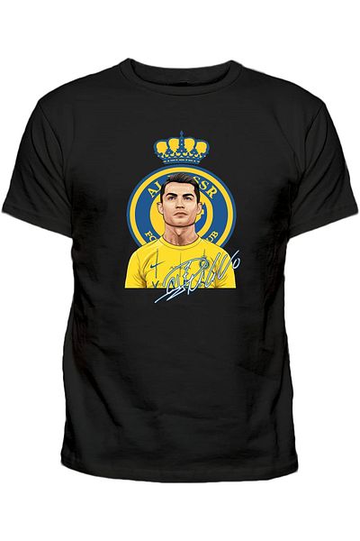 Efendioğlu Design Cristiano Ronaldo Al Nassr Football Club Printed Cotton Saudi Arabia Printed t Shirt