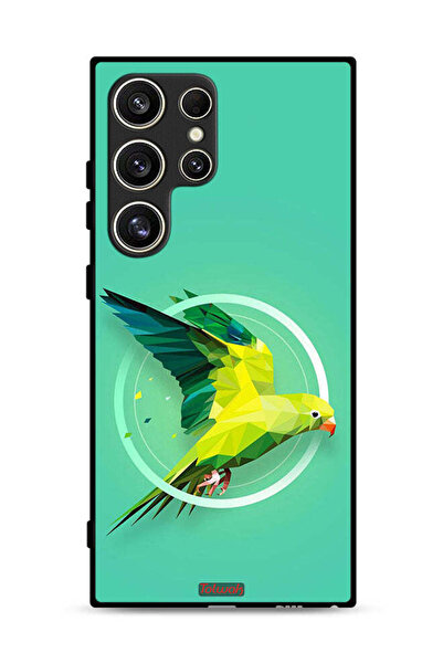 Tolwak غطاء حماية لهاتف سامسونج جالاكسي S24 ألترا 5G بتصميم ببغاء تجريدي