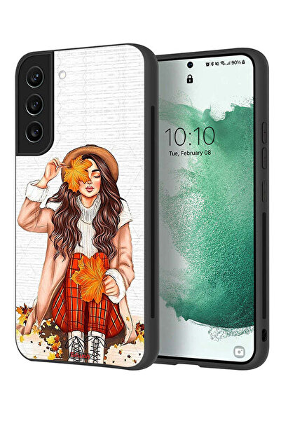 Tolwak غطاء حماية لهاتف سامسونج جالاكسي S22 5G يحمل صورة أوراق الخريف الفنية