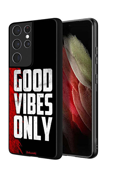 Tolwak Samsung Galaxy S21 Ultra 5G Protective Case Cover Good Vibes Only