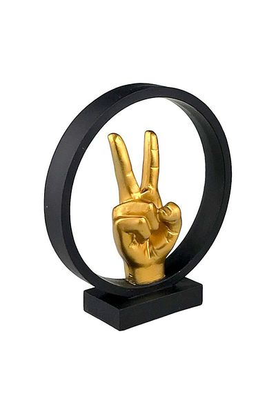 BV Decorative statuette, Hand with peace sign, 22 cm, 1711H-2