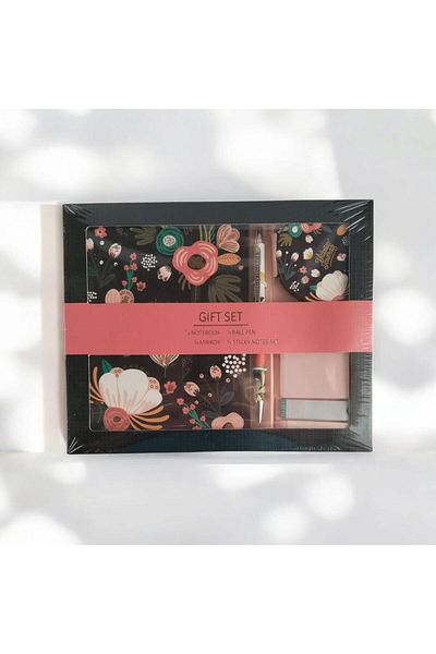 victoria journal Victoria's Journals Gift Kit Black Background with Flower Pattern