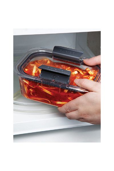 Sistema Brilliance Leak-Proof Freezer Safe Rectangular Food Storage Container Clear and Grey