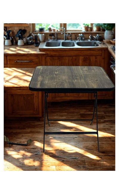 smart home Square Folding Dining Table - Folding Cafe Table with Fiber Top - 80 x 80 cm - Stylish and Sturdy Design