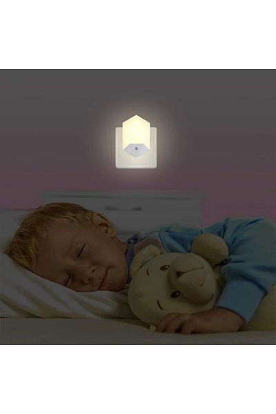 OEM Set of 2 lamps with twilight sensor, LED, polycarbonate, white, 6 x 9.5 cm