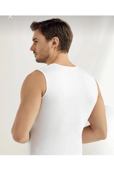 Şahinler *****Shahinler, 6 Pack Men's White Lycra Sports V-Neck Zero Sleeve Singlet