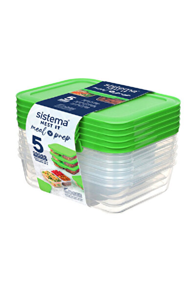 Sistema مجموعة من 5 قطع من حاويات تخزين الطعام الآمنة للاستخدام في الفريزر وا...