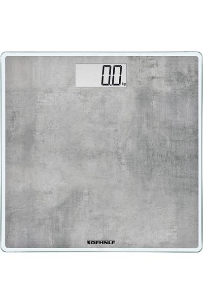 SOEHNLE Compact Concrete Square Shaped Non-Slip Digital Bathroom Scale Grey 180kg