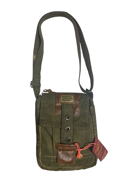 Old Cotton Vintage Small Casual Unisex Daily Crossbody Messenger Bag S Size 20X24Cm