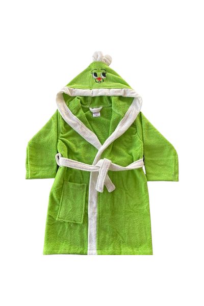 Star Fashion Halat pentru copii 100% bumbac, 7-8 ani, cocolino, pentru baie/piscina, cu gluga si urechi amuzante