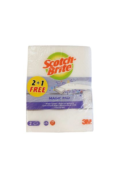 Scotch Brite 3-Piece High-Quality and Durable Magic Pad White