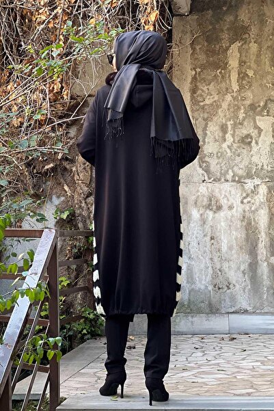 FUAT GÜRSEN Fuat Gürşen Zigzag Patterned Hooded Cap Black