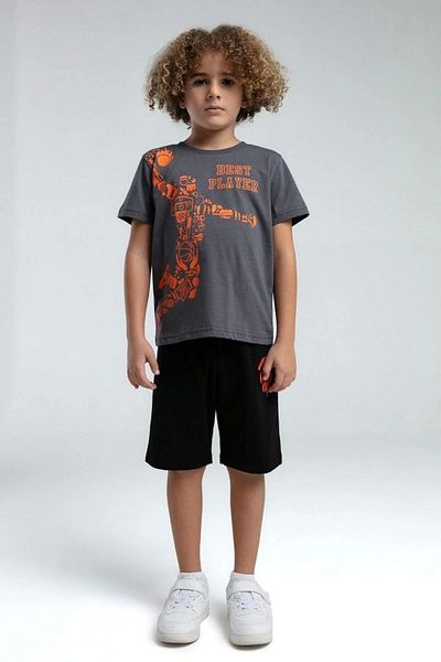 Rolypoly Boy's Gray Bermuda Suit