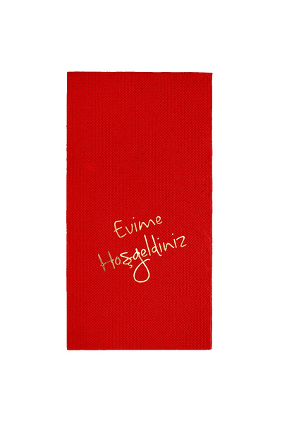 Story رقائق ذهبية مقاس 40 × 40 سم مرحبًا بكم في منديل ورق ملون باللون الأحمر ...