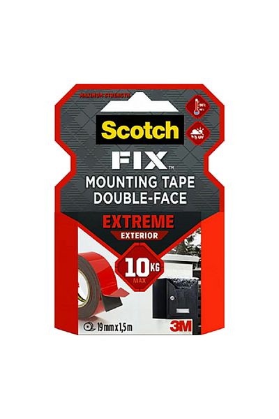 Scotch Brite Extreme Exterior Double-Face Mounting Tape Red and Black 19mm x 1.5m