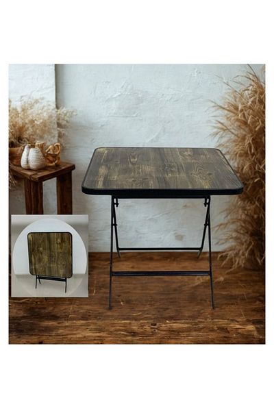 smart home Square Folding Dining Table - Folding Cafe Table with Fiber Top - 80 x 80 cm - Stylish and Sturdy Design