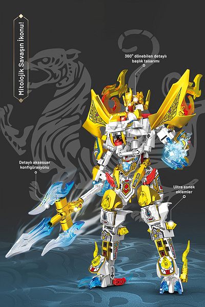 Sembo Block White Tiger Chinese Dragon Figure Building Block Set