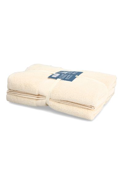 REVE 2-Piece Reyna Bath Towel Set Cream 70 x 140cm