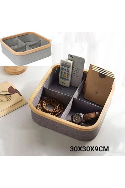 TOHFAT-AL MAIDAH Colorful divider towel basket with wooden frame