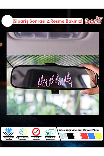 Onur Reklam Alev Desenli Araba Stickerı – Suya Dayanıklı Vinil