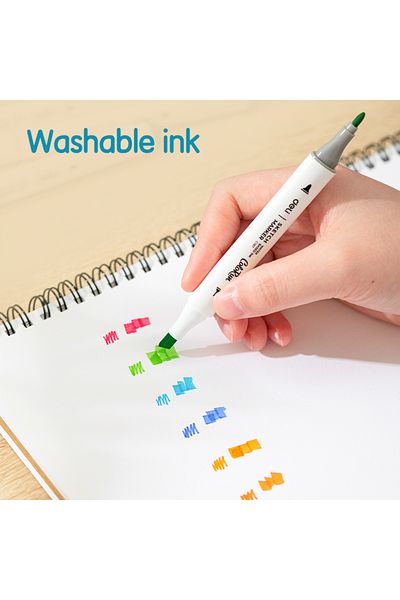Deli EC187-60 Sketch Marker Set Dual Tips, ASST. Colors – ideal for coloring & design