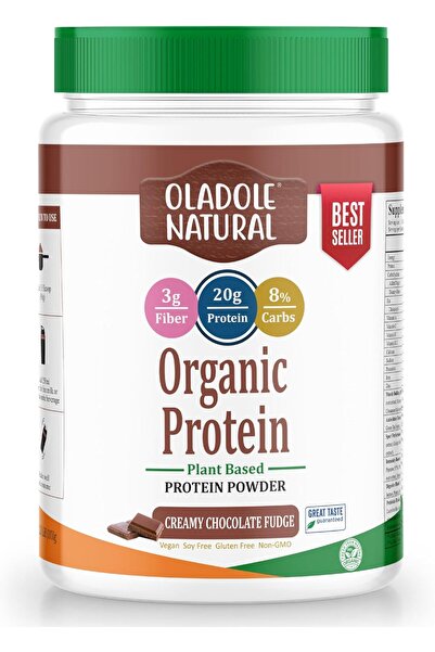 Oladole Natural مسحوق بروتين عضوي نباتي 1 كجم - فادج الشوكولاتة الكريمي