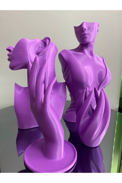 Goplast Premium Mor 4lü Set Dekoratif Takı Organizer Manken Standı Makyaj Müc...