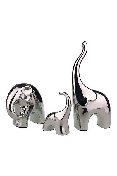 BV Statuetă decorativă, Familie de trei elefanți, 24 cm, 1992H