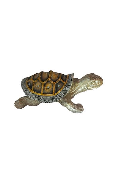 BV Statuetă decorativă, Broască, Argintiu, 20 cm, XD28152