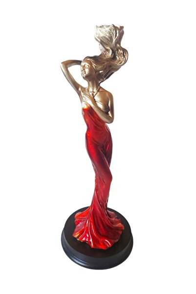 BV Statuetă decorativă, Femeie, Roșu, 31 cm, 356328DX