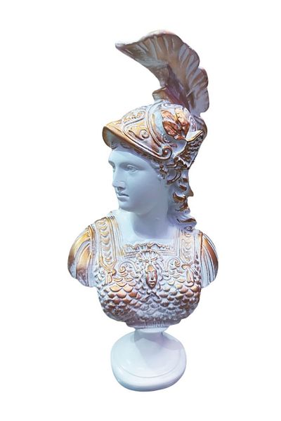 BV Decorative Statuette, Bust of a Female Soldier, White, 32 cm, DO23X