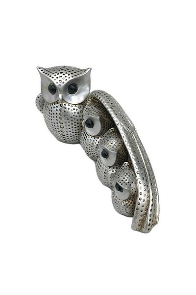 BV Statuetă decorativă, Familia Bufnițelor, Argint, 10 cm, 1135H -1