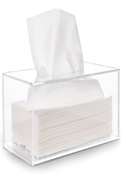 RAHALIFE HOME SOLUTION RAHALIFE Clear Acrylic Tissue Box | Rectangular Napkin Holder for Home, Kitchen & Office – 14032