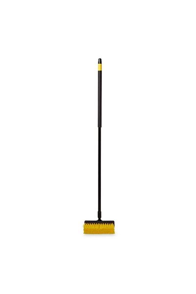 RUBBERMAID Bi-Level Scrub Brush with Handle Black and Yellow