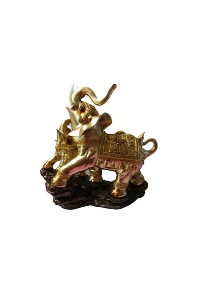 BV Elephant statuette mother and baby on rock, 25 cm, 33295JX