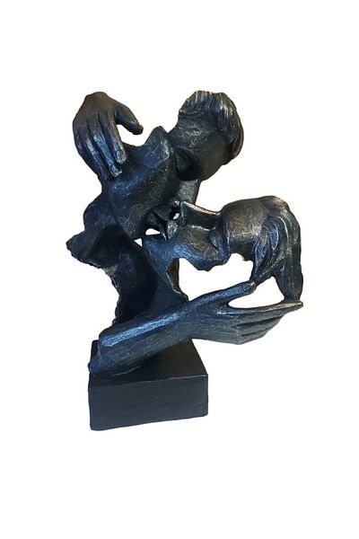 BV Decorative Statuette Mask, Lovers, Black, 27 cm, 065SX
