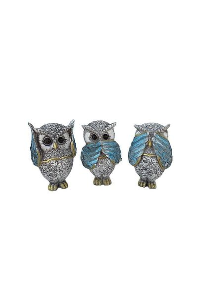 BV Decorative statuette, Owls, I can't see, I can't hear, I can't speak, 11 cm, 1846G