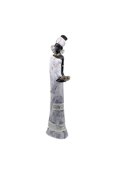 BV Decorative statuette, Black woman with a basket of fruit, 44 cm, 1737H