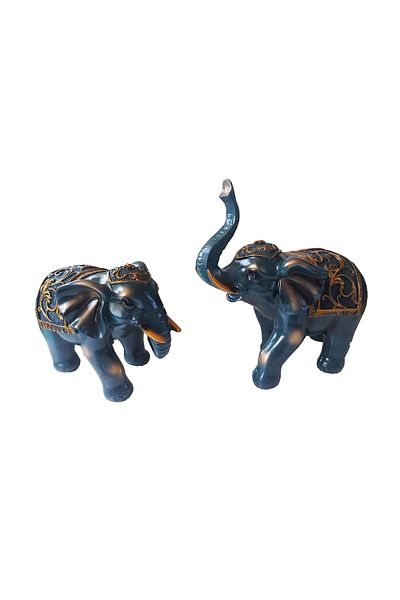 BV Set of 2 elephants, Blue, 20 cm, 151111C