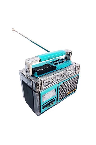 BV Radio-shaped decoration, Blue, 15 cm, 628E-1