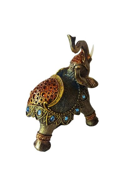 BV Decorative Statuette, Elephant with trunk up, Gold, 14 cm, GA24507-3