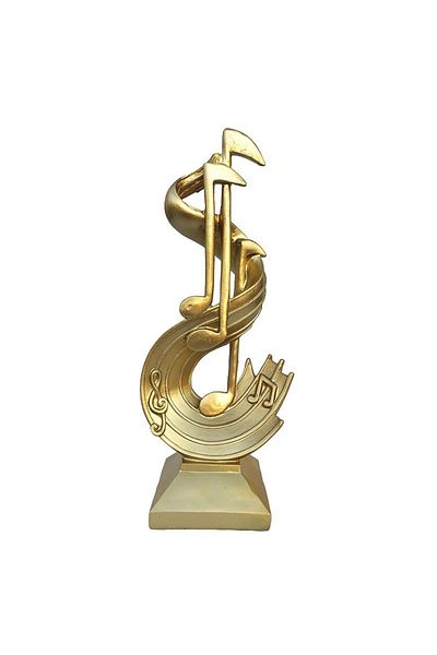 BV Portable decorative statuette with musical notes, Gold, 28 cm, 215H