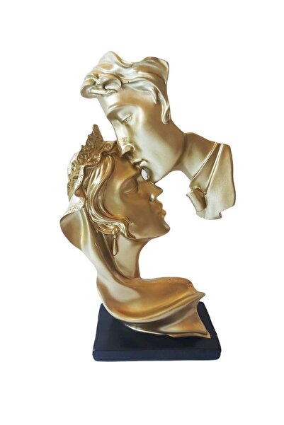 BV Statuetă decorativă - Îndrăgostiți, Auriu, 25 cm