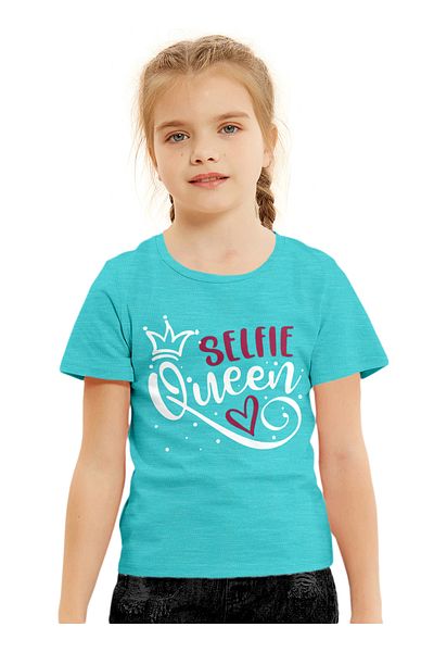 LAUREN SMITH Kids Girls Short Sleeved Tee with Cute Print 100 percent Cotton