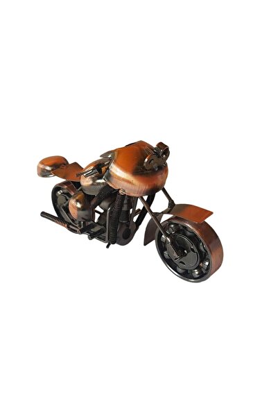 BV Motocicletă decorativă, Metal, Maro, 17 cm, 356-3D1