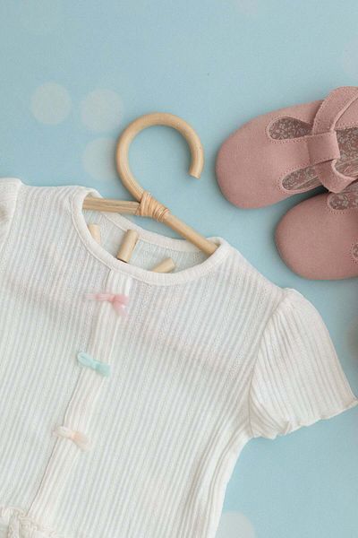 chipiques Three Bow Pointelle Kids T-Shirt