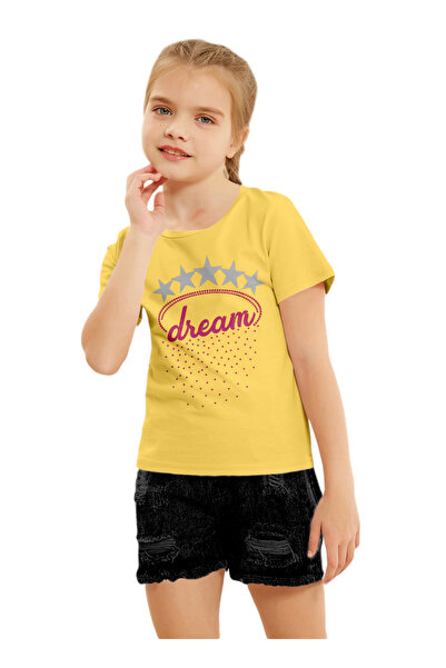 LAUREN SMITH Kids Girls Short Sleeved Tee with Cute Print 100 percent Cotton