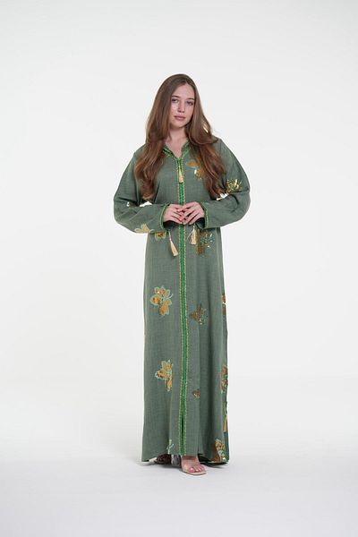 al bent al sharqieh Modern embroidery jalabiya with cap