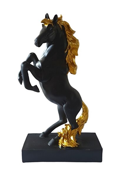 BV Statuetă Cal, Negru, 30 cm, HY38312