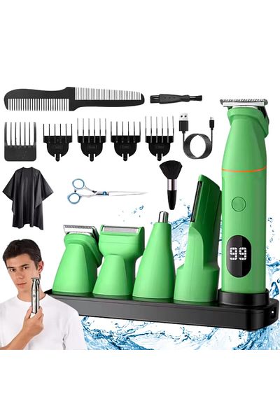 Wanty Pro Wanty®️ 5 in 1 Hair Trimmer and Shaver, LED Display, For Hair, Beard, Body, Nose